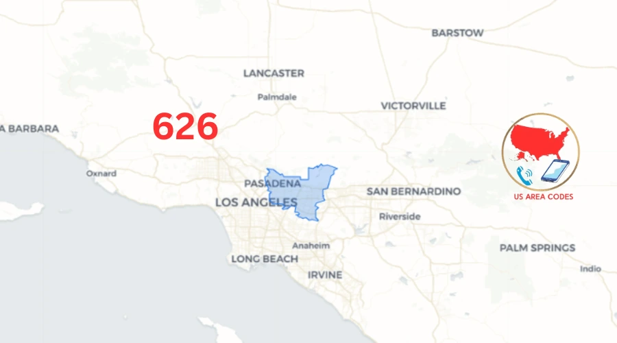 626 Area Code Map