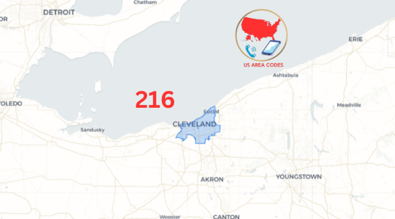 216 Area Code Map And Time Zone - US All Area Codes